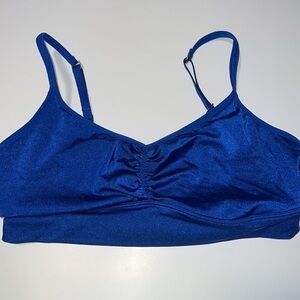 Royal blue ruched front bralette size large